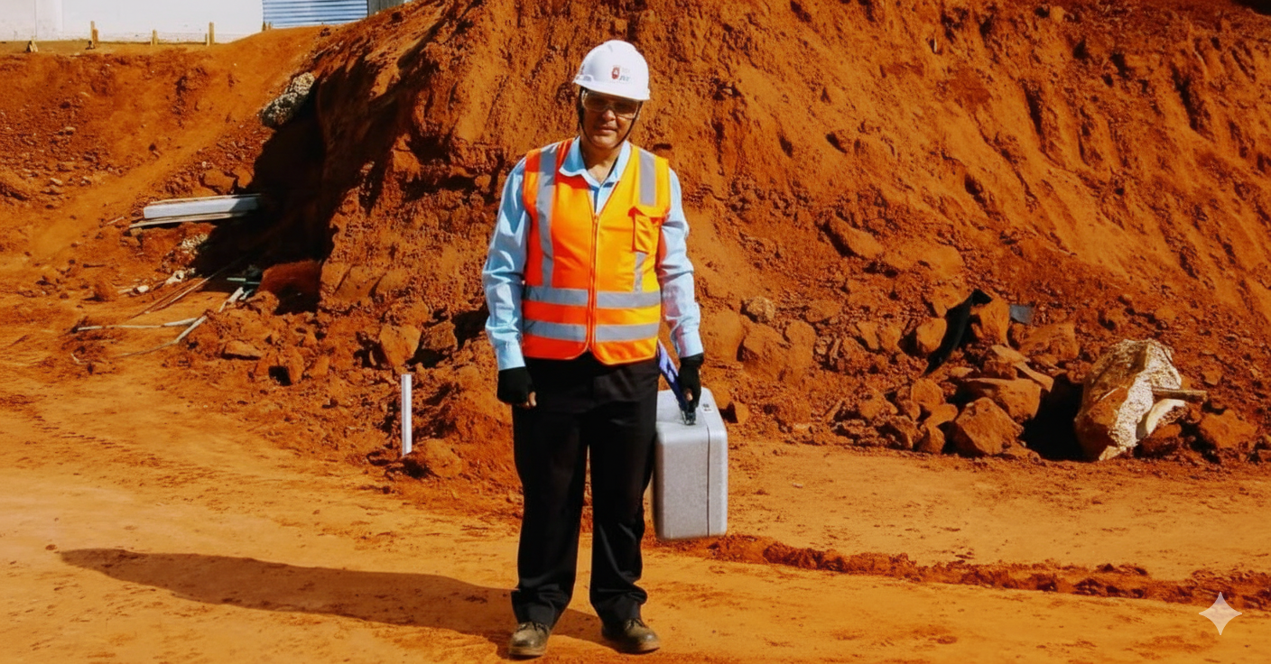 Equipe de engenharia e topografia em reunião
